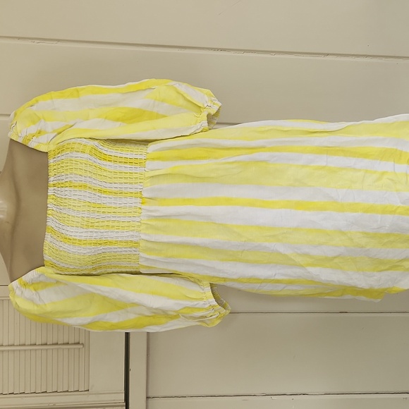 Tuckernuck Eubanks Wimberly Yellow Cabana Stripe Annie Smocked Dress - Picture 2 of 8